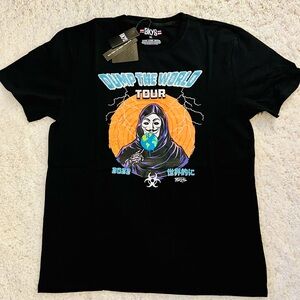 BKYS: Black Graphic T-Shirt with Tour Print